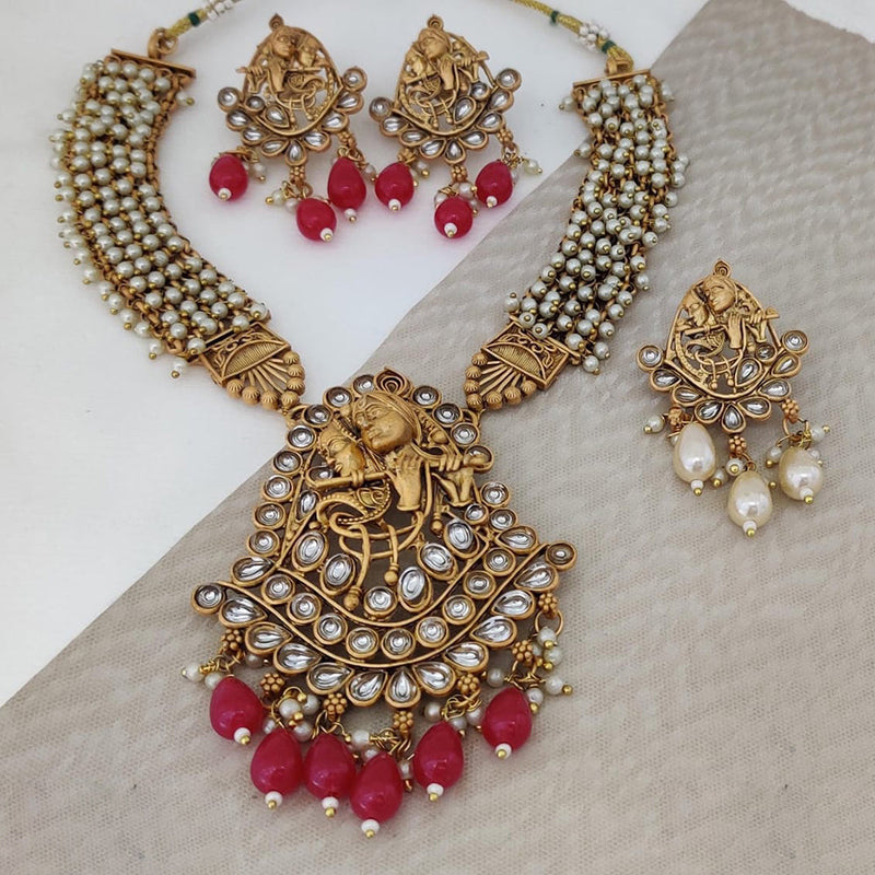 Rani Sati Jewels Gold Plated Kundan Necklace Set