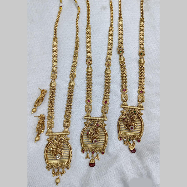Rani Sati Jewels Gold Plated Pota Long Necklace Set