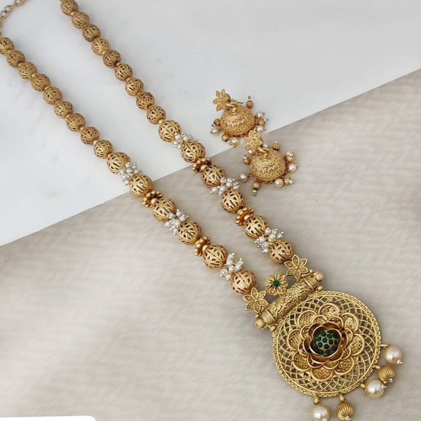 Rani Sati Jewels Gold Plated Pota Long Necklace Set