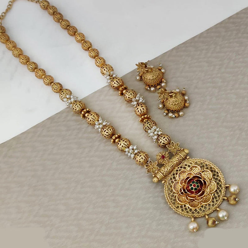 Rani Sati Jewels Gold Plated Pota Long Necklace Set