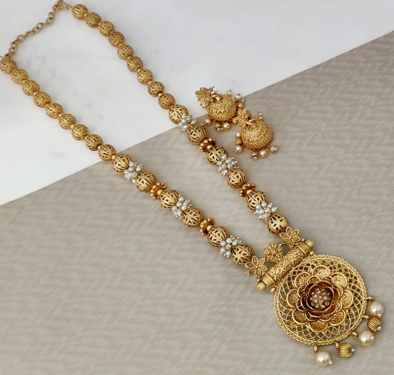 Rani Sati Jewels Gold Plated Pota Long Necklace Set