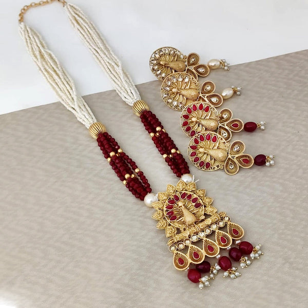 Rani Sati Jewels Gold Plated Pota Long Necklace Set