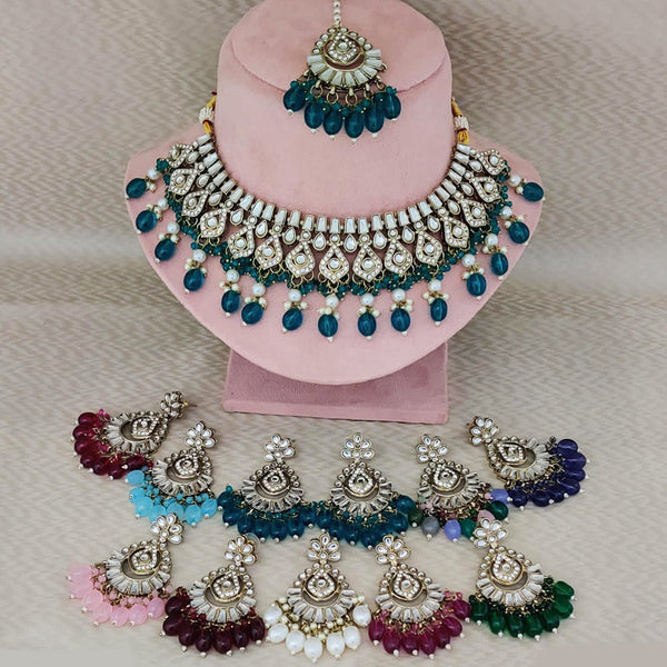 Rani Sati Jewels Gold Plated Kundan Choker Necklace Set