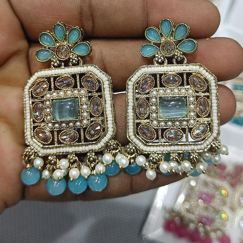 Rani Sati Jewels Gold Plated Reverse AD Dangler Earrings