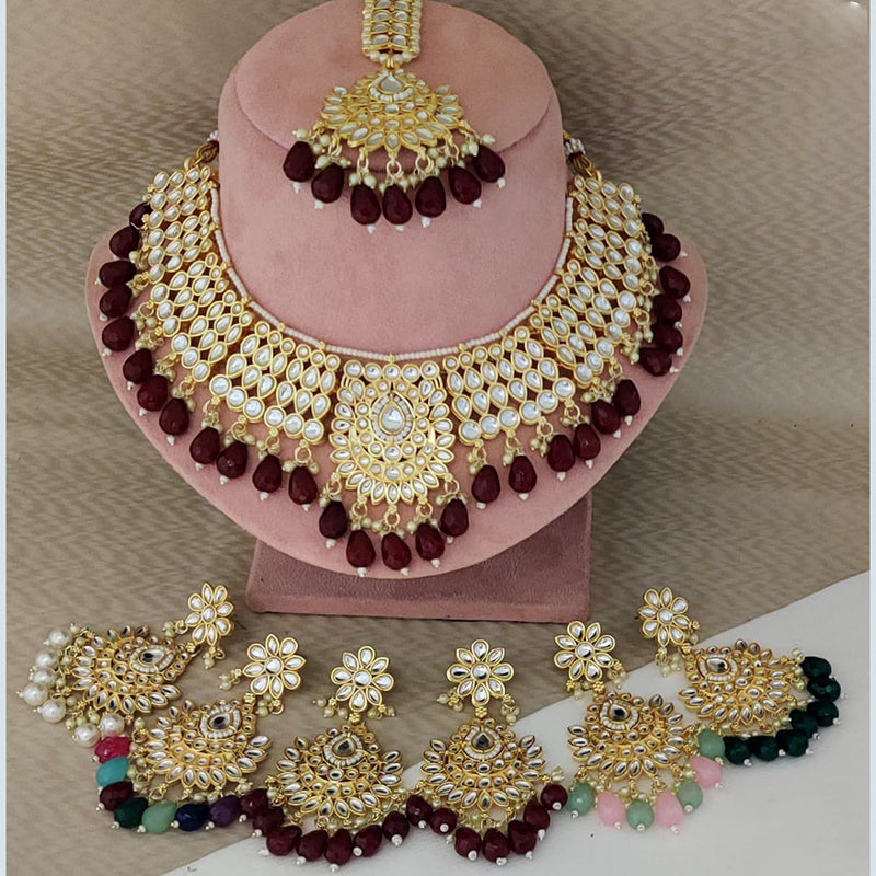 Rani Sati Jewels Gold Plated Kundan Choker Necklace Set