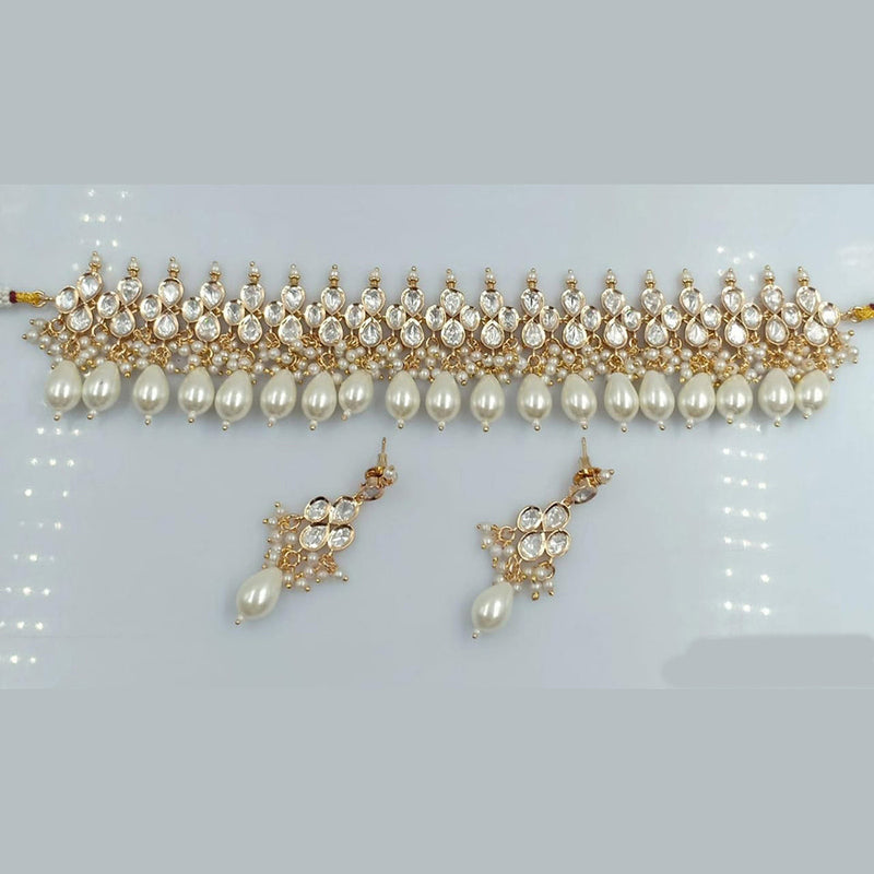 Rani Sati Jewels Gold Plated Kundan Choker Necklace Set