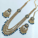 Rani Sati Jewels Gold Plated Reverse AD Long Necklace Set
