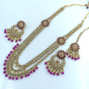Rani Sati Jewels Gold Plated Reverse AD Long Necklace Set