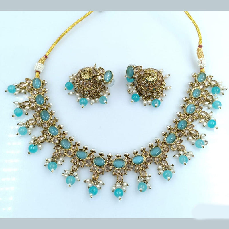 Rani Sati Jewels Gold Plated Crystal Stone Necklace Set