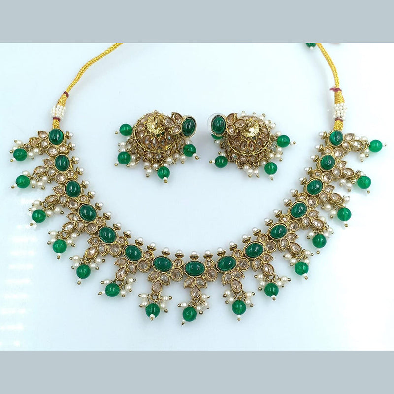 Rani Sati Jewels Gold Plated Crystal Stone Necklace Set