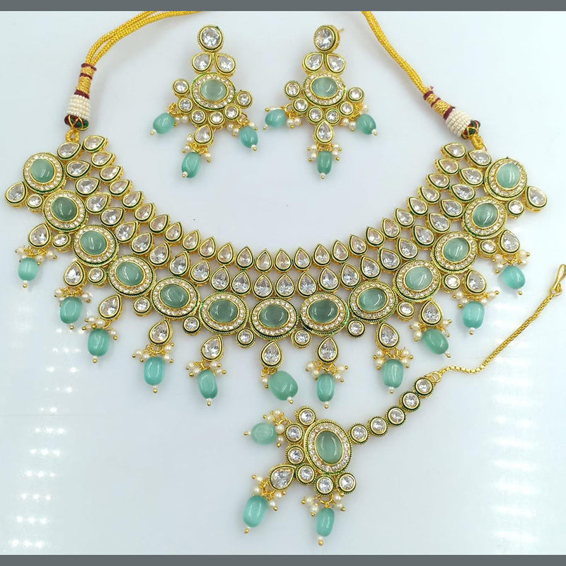 Rani Sati Jewels Gold Plated Crystal Stone Necklace Set