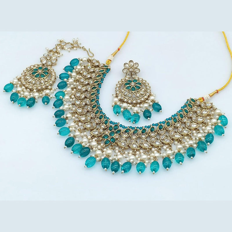 Rani Sati Jewels Gold Plated Crystal Stone Necklace Set