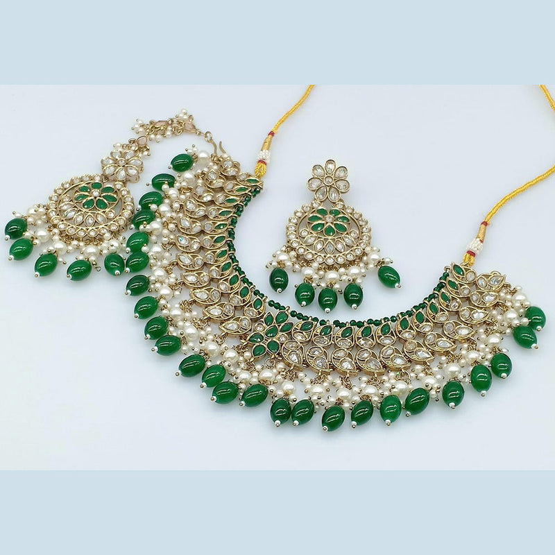 Rani Sati Jewels Gold Plated Crystal Stone Necklace Set