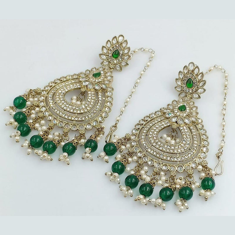 Rani Sati Jewels Gold Plated Crystal Stone Dangler Earrings