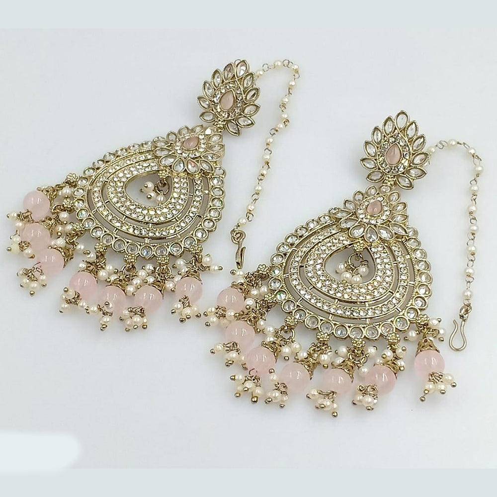 Rani Sati Jewels Gold Plated Crystal Stone Dangler Earrings