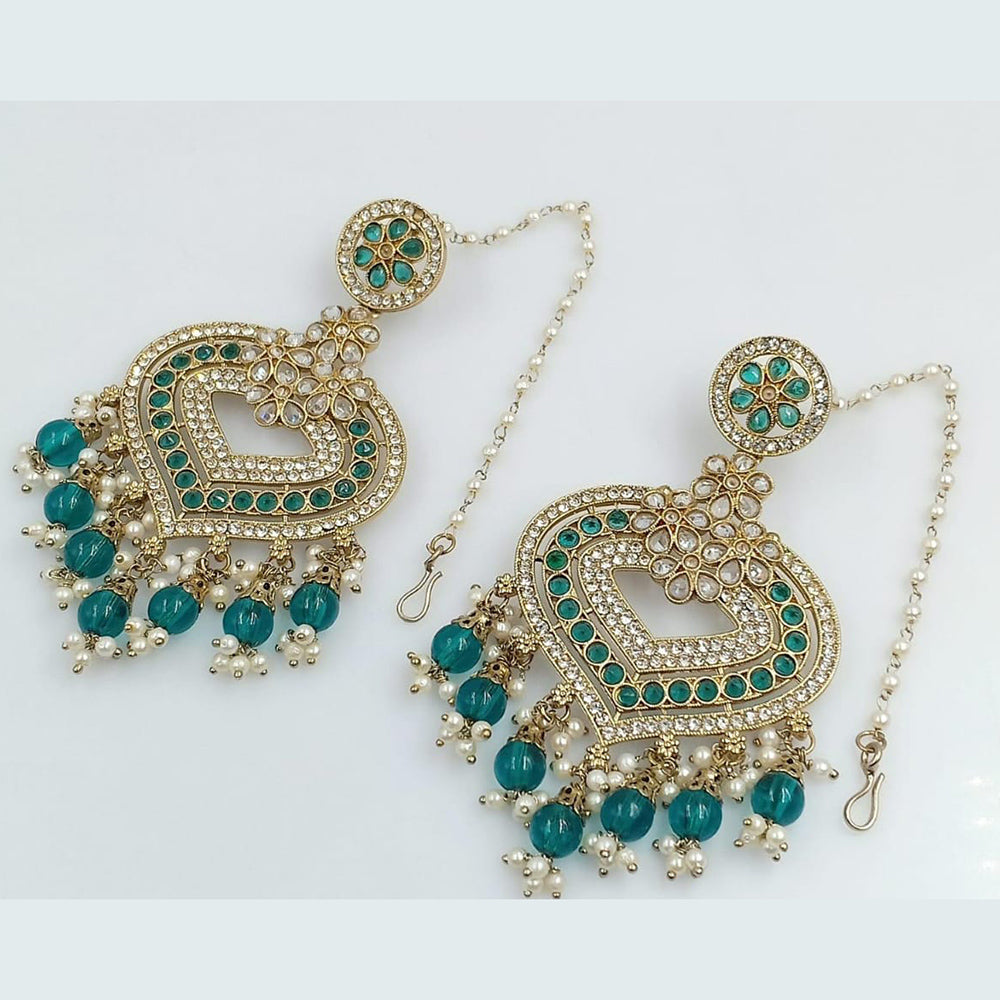 Rani Sati Jewels Gold Plated Crystal Stone Dangler Earrings