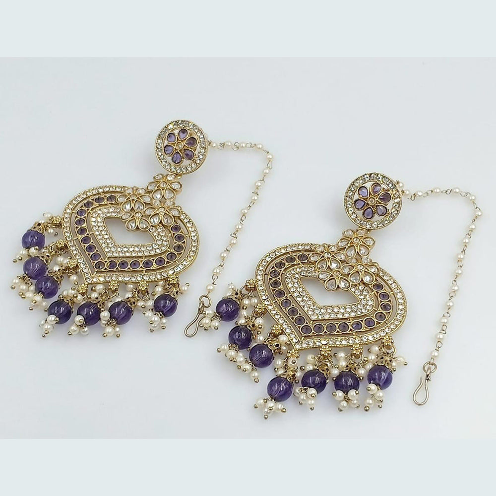 Rani Sati Jewels Gold Plated Crystal Stone Dangler Earrings