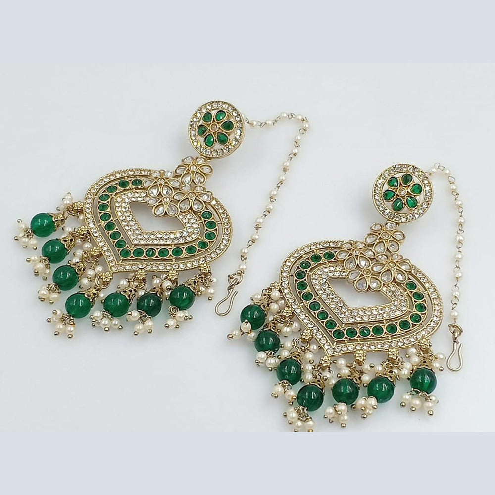 Rani Sati Jewels Gold Plated Crystal Stone Dangler Earrings