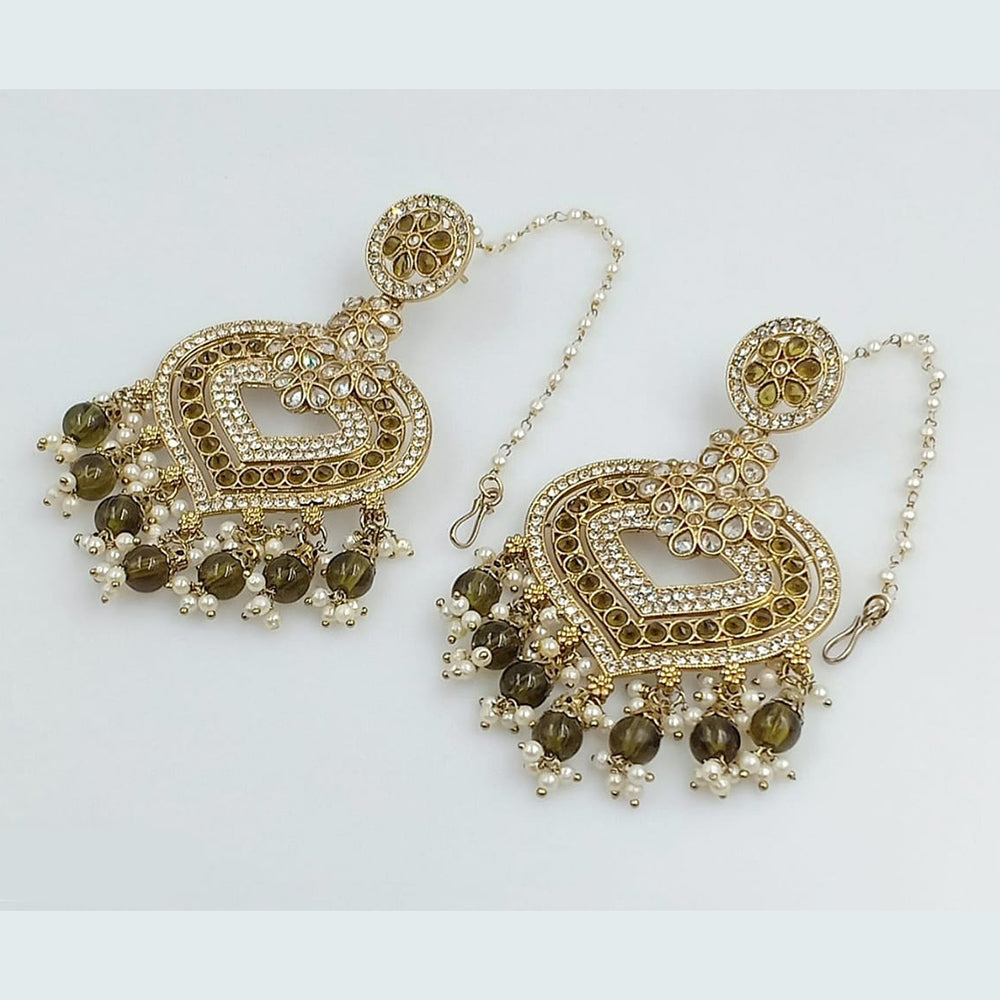 Rani Sati Jewels Gold Plated Crystal Stone Dangler Earrings