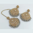 Rani Sati Jewels Crystal Stone Dangler Earring With Mangtikka