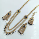 Rani Sati Jewels Gold Plated Crystal Stone Long Necklace Set