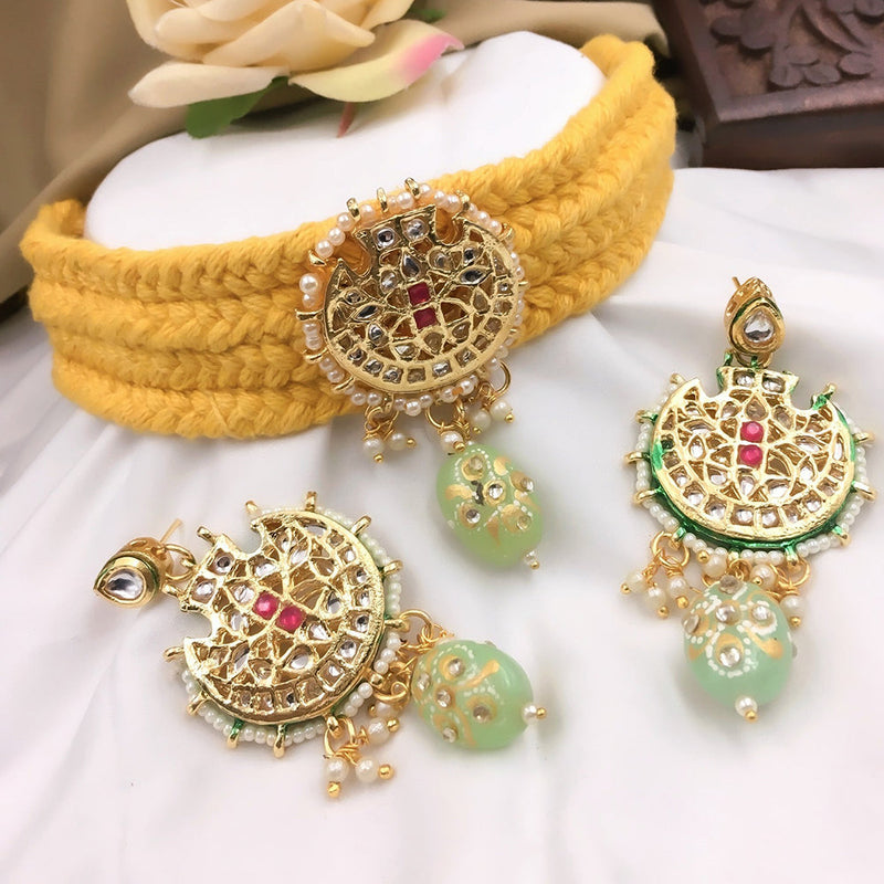 Shree Jai Sai Art Thread Kundan Choker Necklace Set