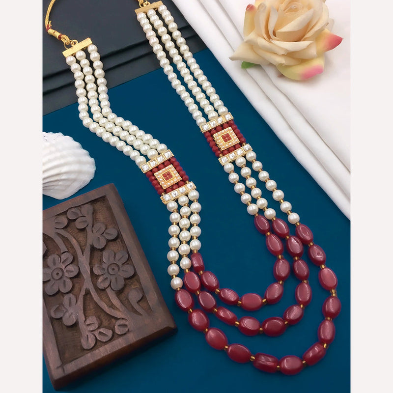 Shree Jai Sai Art Pearls and Beads Long Necklace Set
