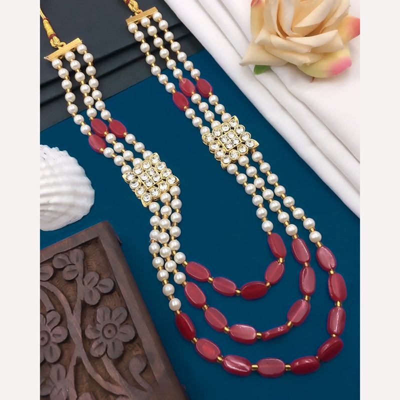 Shree Jai Sai Art Pearls and Beads Long Necklace Set
