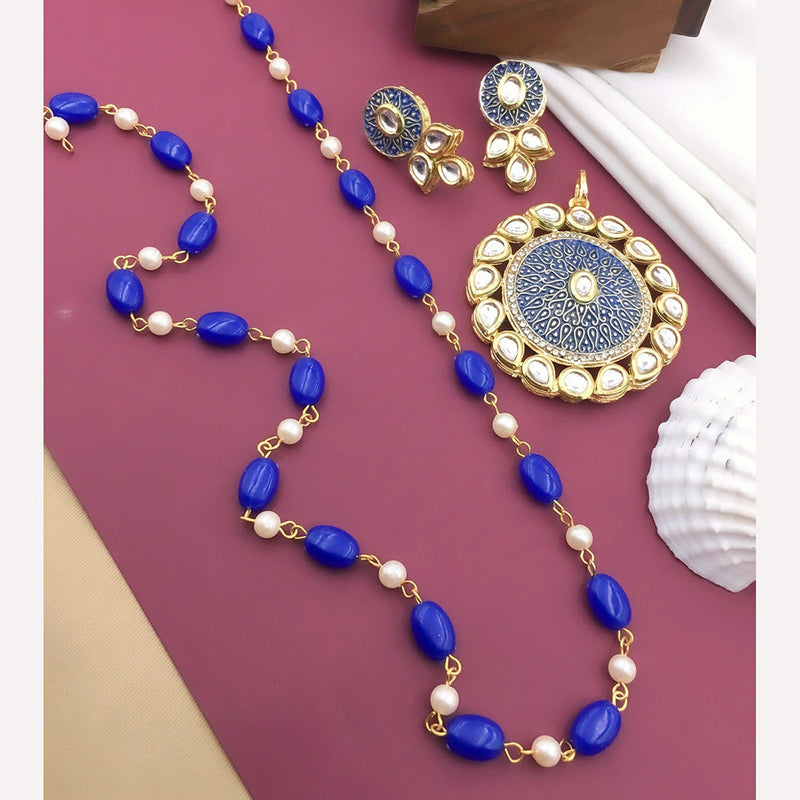 Shree Jai Sai Art Kundan and Beads Long Necklace Set