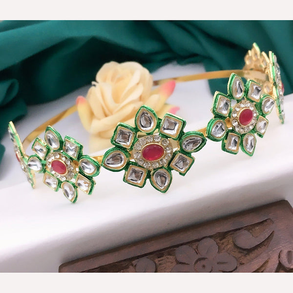 Shree Jai Sai Art Gold Plated Kundan Sheeshphool Headband