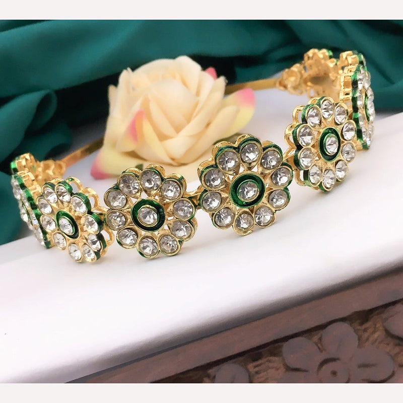 Shree Jai Sai Art Gold Plated Kundan Sheeshphool Headband