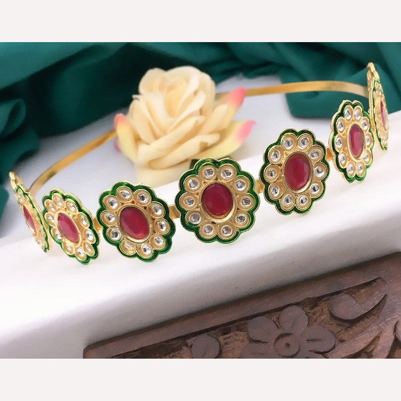 Shree Jai Sai Art Gold Plated Kundan Sheeshphool Headband