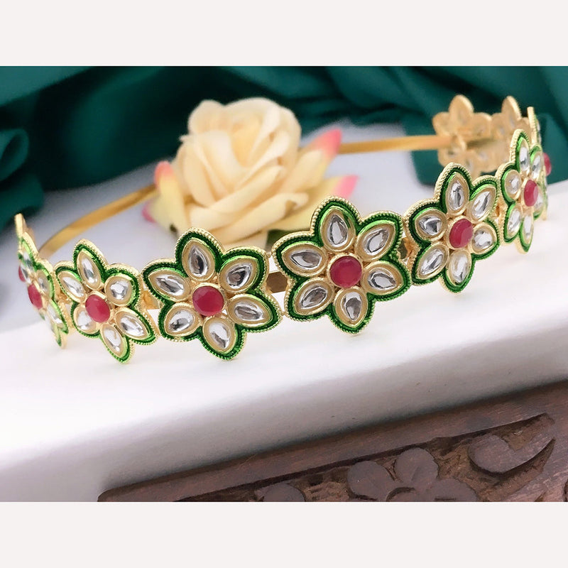 Shree Jai Sai Art Gold Plated Kundan Sheeshphool Headband