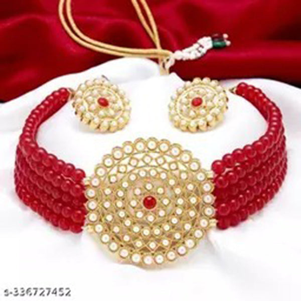 Shree Jai Sai Art Gold Plated Beads Necklace Set