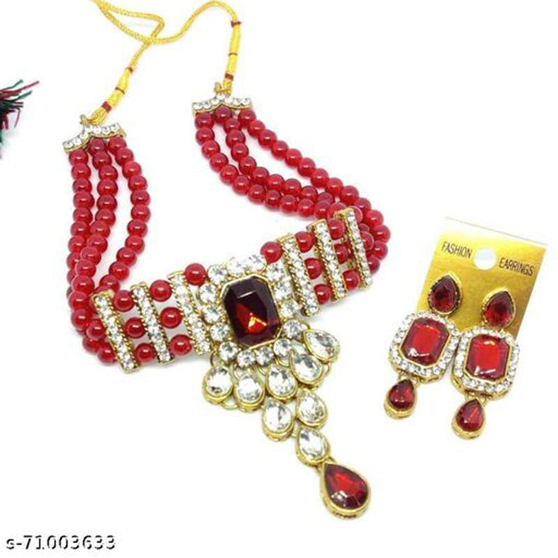 Shree Jai Sai Art Gold Plated Choker Beads Necklace Set