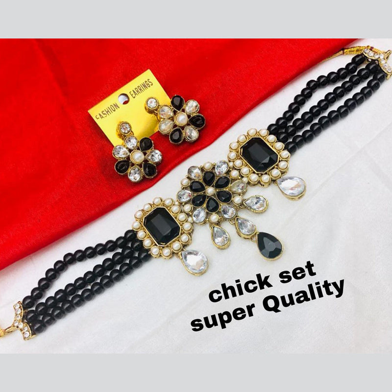 Shree Jai Sai Art Gold Plated Austrian Choker Necklace Set