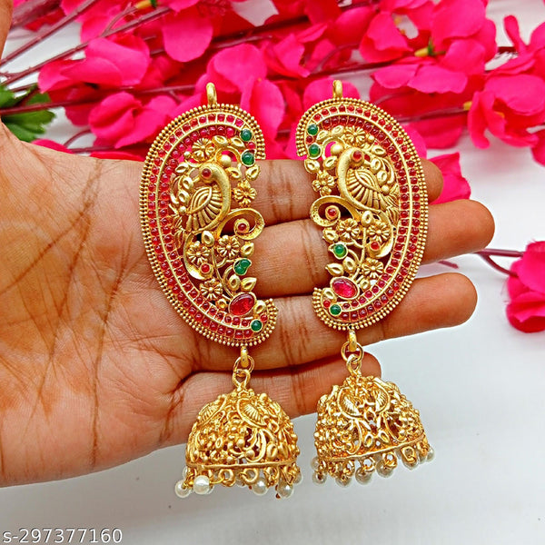 Shree Jai Sai Art Gold Plated Ear Cup Earrings