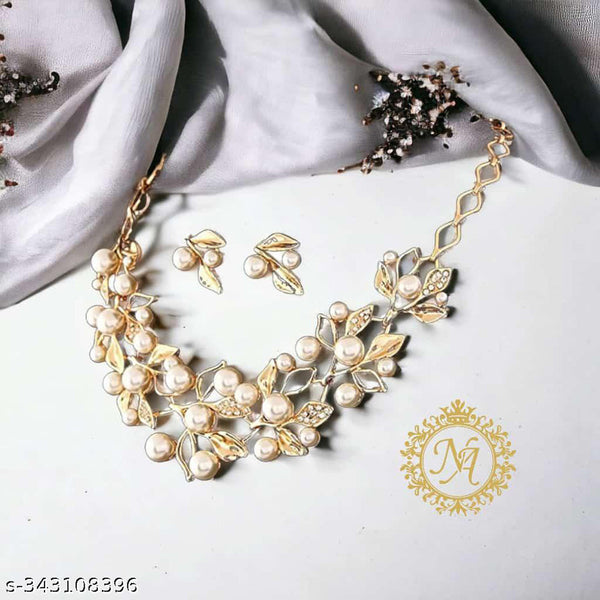 Naitika Arts Gold Plated Pearl Necklace Set