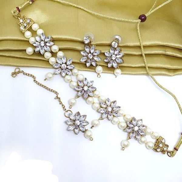 Naitika Arts Gold Plated Crystal Necklace Set
