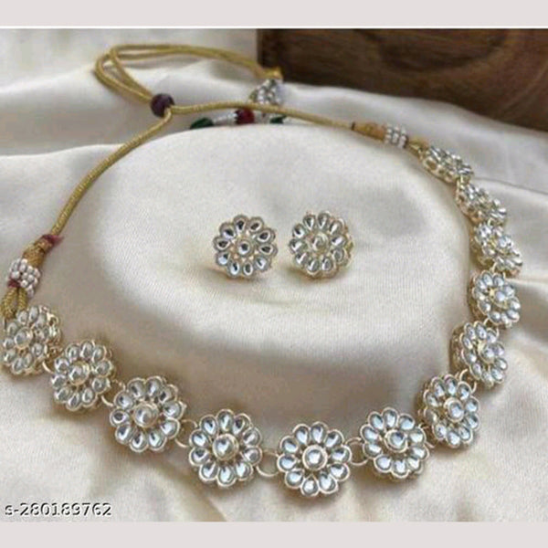Shree Chamunda Jewellers Gold Plated Kundan Necklace Set