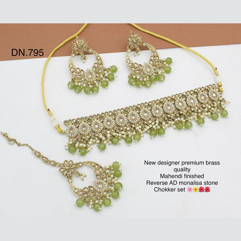 Shree Chamunda Jewellers Gold Plated Crystal Necklace Set