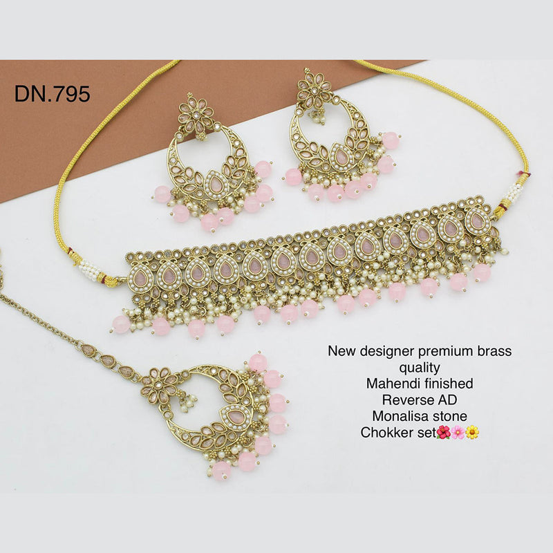 Shree Chamunda Jewellers Gold Plated Crystal Necklace Set