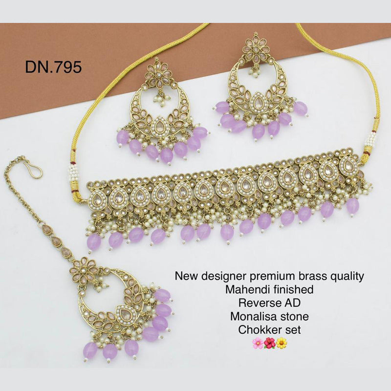 Shree Chamunda Jewellers Gold Plated Crystal Necklace Set