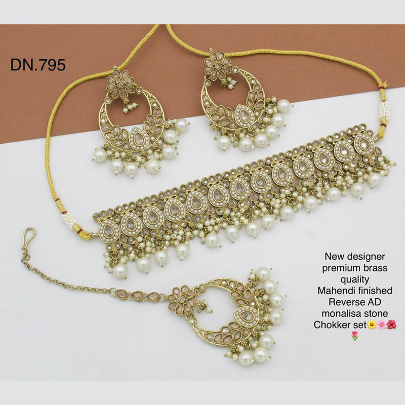 Shree Chamunda Jewellers Gold Plated Crystal Necklace Set