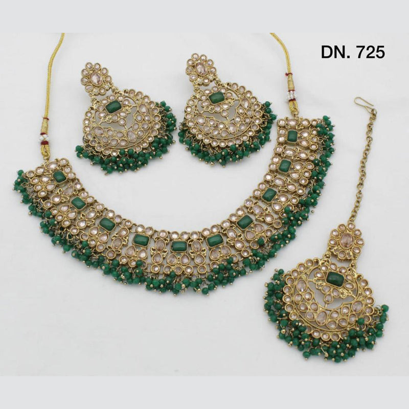 Shree Chamunda Jewellers Gold Plated Crystal Necklace Set