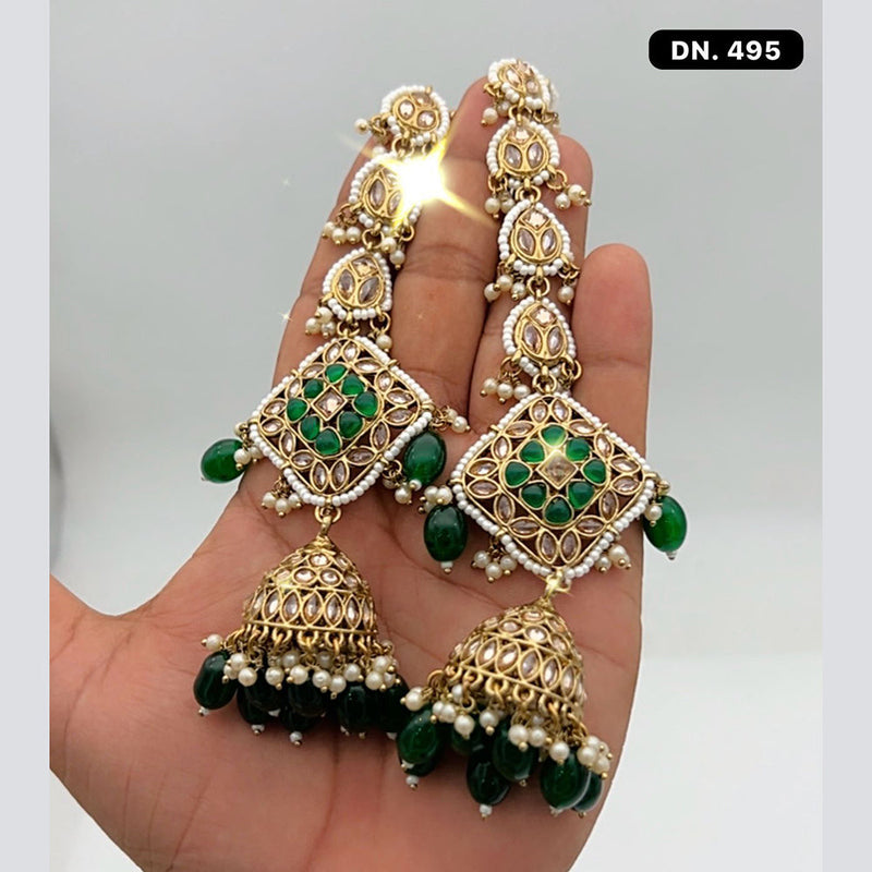 Shree Chamunda Jewellers Gold Plated Kanchain Earrings