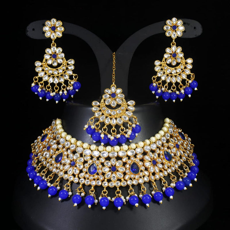 Shree Chamunda Jewellers Gold Plated Kundan Necklace Set