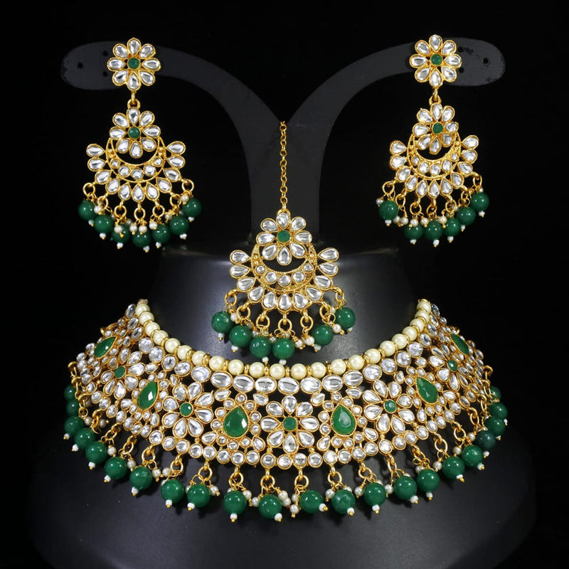 Shree Chamunda Jewellers Gold Plated Kundan Necklace Set