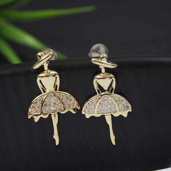 Tarohi Jewels Gold Plated Fancy Dangler Earrings