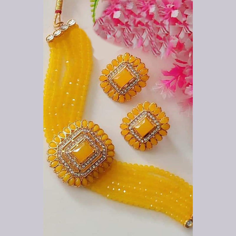Primeriea Gold Plated Beads Choker Necklaces Set